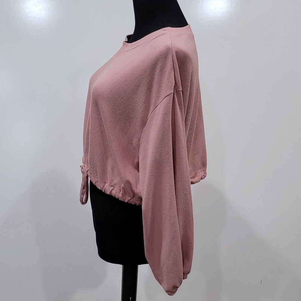 Altard State Pink Small Crop Top Tie Waist Casual Soft Girl Y2K Loungewear - Picture 5 of 7